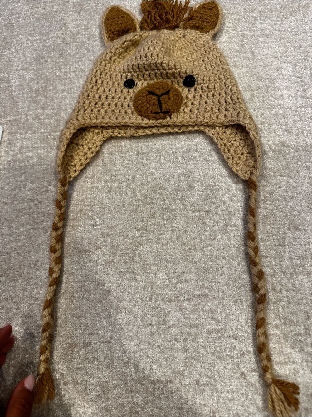 Kids Brown Crochet Animal Earflap Hat